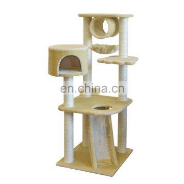 Beige High Quality Cat Trees With Scratcher Board