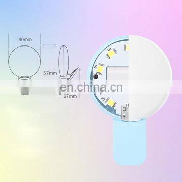 Wholesale Led Mini Selfie Ring Flash Light Mobile Phone Clip Usb Rechargeable Dimmable Makeup Lights photo-3