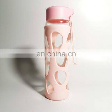 BPA Free Sport Water Bottle Glass Bottle With Silicone Sleeve photo-5