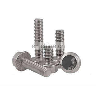 zinc plated grade 5 steel hex head flange bolt flanged M8