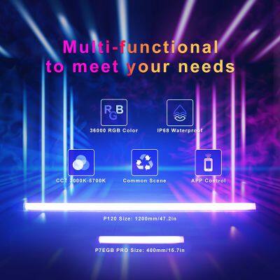 LUXCEO LED Video Light Wand, 120cm RGB Tube, IP68 Waterproof With App Control, Built-in Battery, 1350LM Studio Lighting photo-3