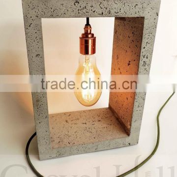 Hot sale vintage concrete table lamp with edsion light bulbs