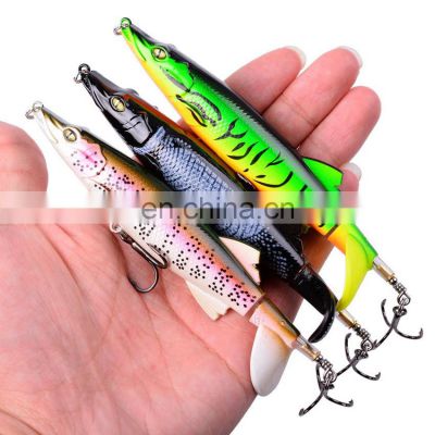 Hot sale Pike 8 color 13cm 16G Topwater Floating Whopper Popper Lure Hooks Hard Bait propeller Fishing Lures