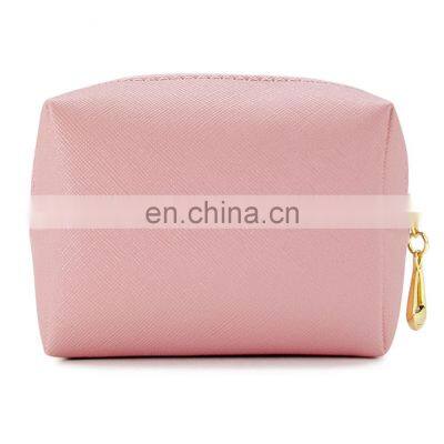 Custom Logo Private Label, Small Pink Pu Travel Makeup Bag Cosmetic Bag photo-4