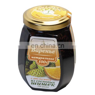 Russian natural Pine cone jam with orange zest