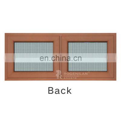 French Casement Window Double Glass Wooden Color Aluminum Frame Window Aluminium Double Hung Windows photo-3