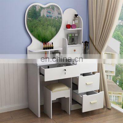 New unique design wooden modern make up dresser vanity dress table set with LED lighting mirror