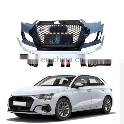 High Quality Car Body Kits Front Rear Bumper Front Face Kits Spare Parts Car Modification for Audi A3 RS3 2014 to 2016