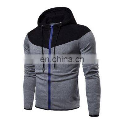 New Design Contrast Zipper-up Hoodies Embroidery Custom Logo Hoodies