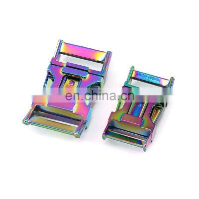 Eco-friendly Gradient Rainbow Colors AB Plating Durable Metal Strap Buckle For Handbag Garment