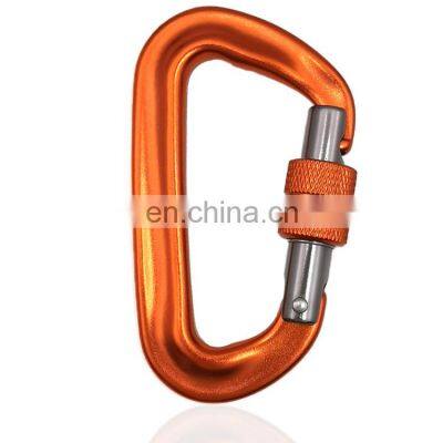 JRSGS Customized Logo Hiking Outdoor Small Safety Snap Hook Clip Screw Locking Aluminum Alloy Carabiner S7802B