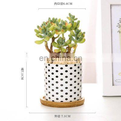 Amazon Hot Sold Indoor Pots Europe Light Set Ceramic With Drainage Tray Oval Square Flower Pot
