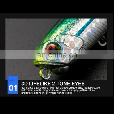 JOHNCOO Topwater Pencil Fishing Lure Floating Surface Z-Shaped Realis Pencil 65 mm 100mm Wobbler Lure Pesca Fishing Tackle