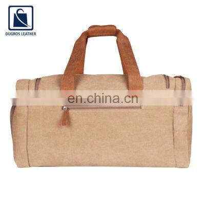 Vintage Style Polyester Lining Material Zipper Closure Type Unisex Genuine Leather Duffel Bag