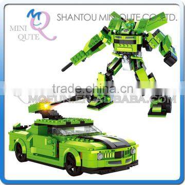 Mini Qute DIY boy 2 in 1 change robot super hero cars action figure plastic building block brick models educational toy NO.25613