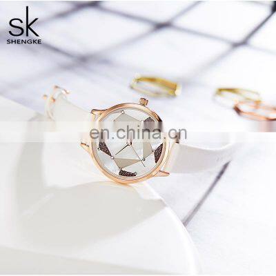 SHENGKE Young Female Watch Simpliest Design Dial  WatchesThree Pins Quartz Watch For Women  K0117L