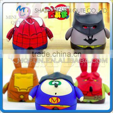 Mini Qute Mask Bear 6.5cm Marvel super hero kids Kawaii plastic reloading action figures Cartoon toy car Decoration model dolls