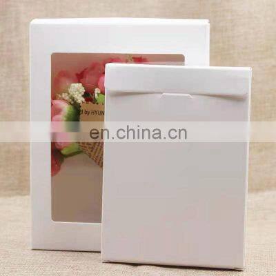 Wholesale Cheap Window Flower Gift Packing Paper Box Transparent PVC Window Plain White Paper Box photo-4