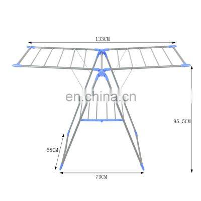 Large Outside Clothes Horse Stand Airer Collapsible Laundry Wing Rack Cloth Drying Rack Foldable photo-2