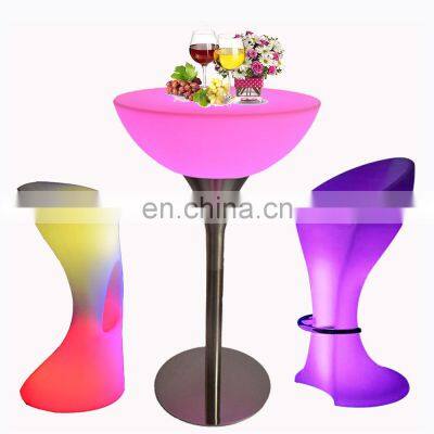 portable wireless rechargeable outdoor led light bar cocktail tables and chairs ktv nightclub party events led furniture led bar