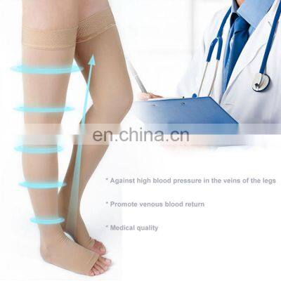Long Knee Socks Blood Stocking Knee High Open Toe Compression Stockings Circulation photo-4