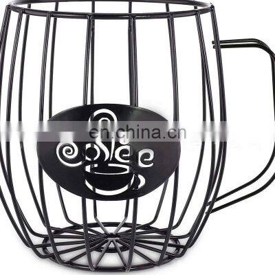 Affordable Non Folding Steel Basket Organizer Stand Cup Coffee Pod Storage Holder photo-3