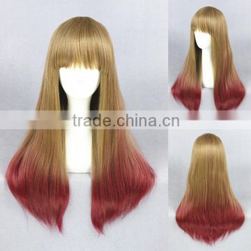 wholesale high quality 60CM medium blonde red mixed Lolita women synthetic wig