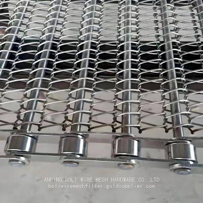 Food Grade 304 Stainless Steel Chain Link Spiral Wire Mesh Conveyor Belt photo-4