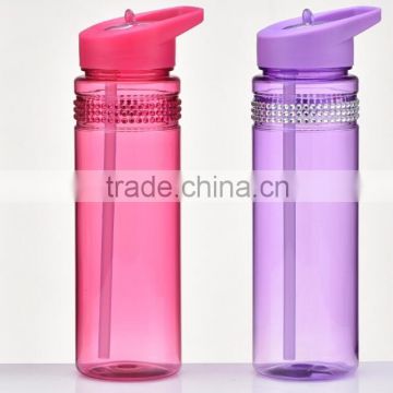 750ML BPA Free Plastic Sports Water Bottles With Straw