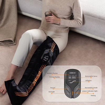 Wireless Heated Air Compression Leg Massager | Portable Calf Recovery Wraps | OEM/ODM Manufacturer photo-4