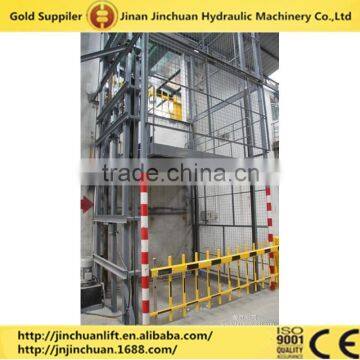 Good quality freight elevator hydraulic guide rail platform cargo lift for warehouse