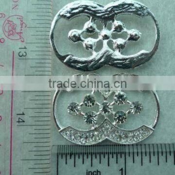 RHINESTONE BUCKLES SLIDER/METAL BASE, XLFL SILVER COLOR