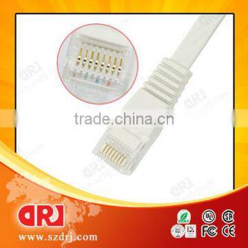 Flat White UTP Cat5e patch cord CE, FCC, ROHS,UL