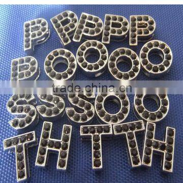 10MM zinc alloy letters, the 26 English letters, DIY black diamond letters, DIY rhinestones letter