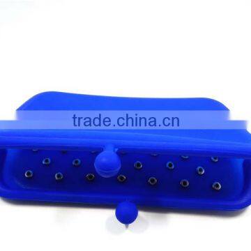 Metal Decor Navy Blue Wallet Photos Durable Retro Coin Purse Silicone Long Purse photo-4