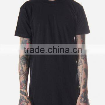 Black Long T-shirt/street Short Sleeves Tall T-shirts Wholesale/Elognated T-Shirts photo-4