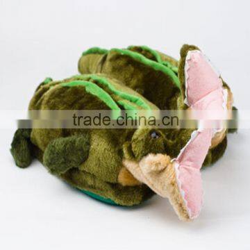 new design plush alligator slipper/custom soft animal slippers