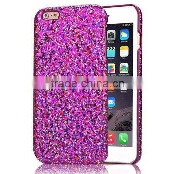 Glitter Powder Leather Coated Hard Plastic Cover for Apple iphone 6 plus/6s plus