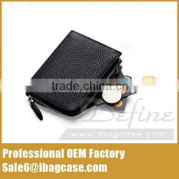 Leather Card Case Wallet Ladies Purse with Zipper