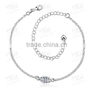 SPA013 925 Silver Plated Jewelry Brass Design Anklet photo-3