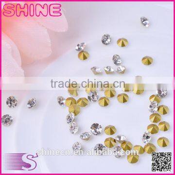 Yiwu factory direct white A stone pointback DIY accessories round hot fix rhinestones