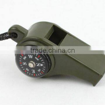 whistle with compass and thermometer plastic material ABS