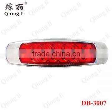 12 LEDs Red Stainless Steel Plate Lens Maker 12 Volt Marker Lights