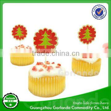 Christmas Tree Wooden Paper Printing Toothpick Flag photo-5