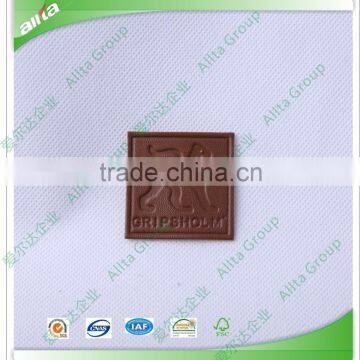 Directly factory custom cheap high quality clothing name brand patch sew on classic brown leather patches