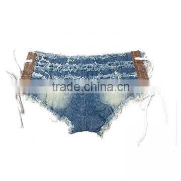 Push up high waisted distressed blue denim destroyed women jeans skinny