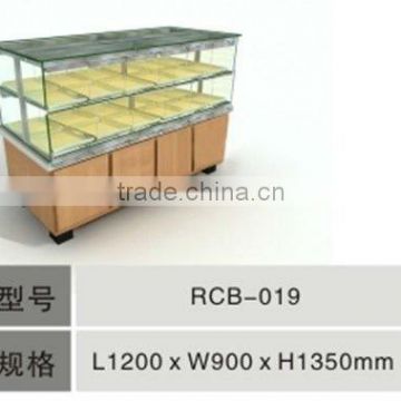 Supermarket wooden Display Stand Glass Bakery Display Cabinet