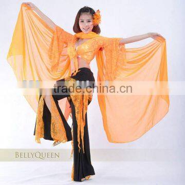 orange chiffon belly dance veil