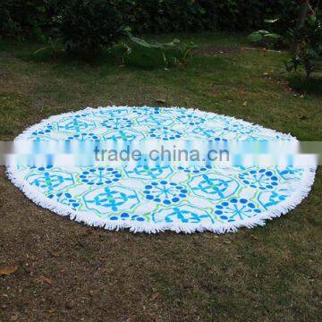 Wholesale Blanks Round Cotton Assorted Color Graphic Paisley Pattern Beach Cashion Beach Towel With Tassels Circle photo-5