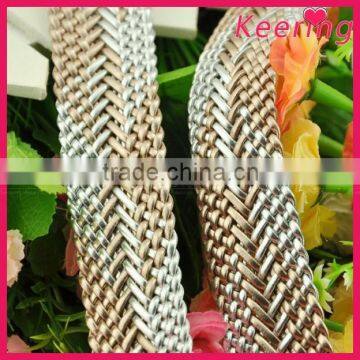 wholesale fashion keering supply gold and silver braided leather WBP-005